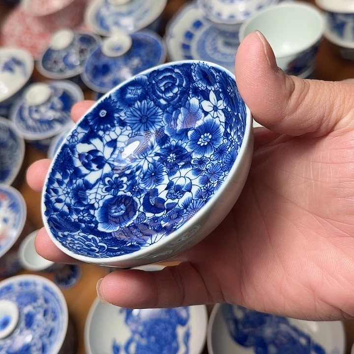 手绘普洱万花单杯