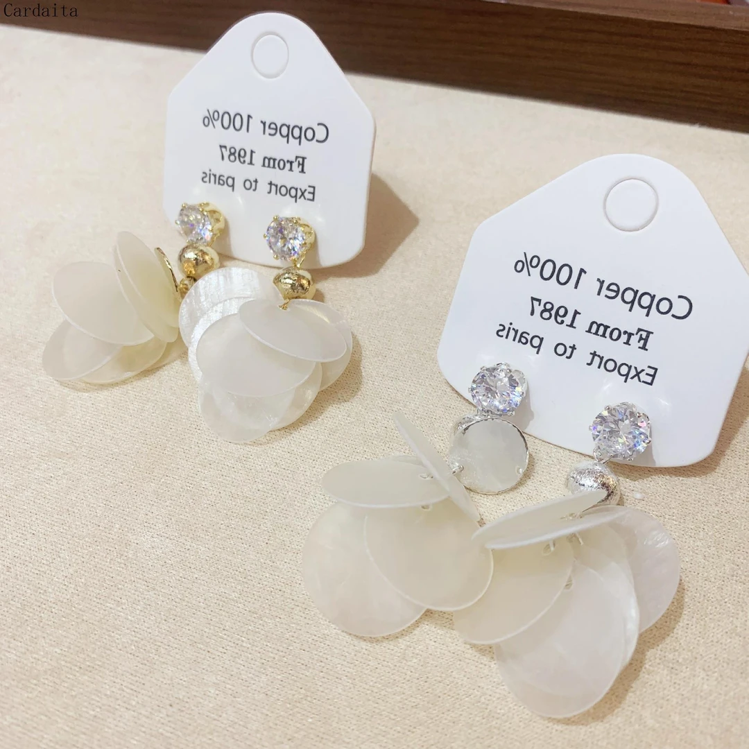 铜合金锆石耳饰 流苏耳环女小众轻奢气质耳钉长款气质耳饰新款爆