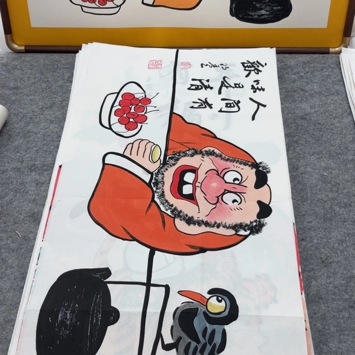 国画手绘禅意画一物一拍