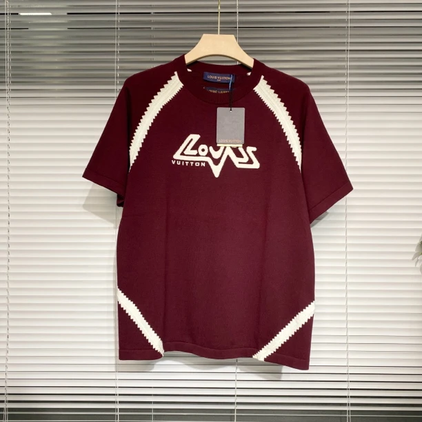 未使用 LouisVuitton/路易威登 嵌花字母logo 针织短袖 S码 a278