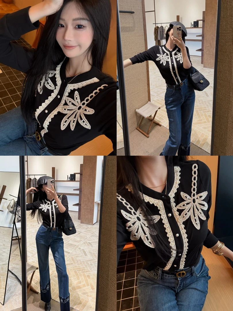 利达 NEW DADADA气质时尚设计感简约高级百搭长袖针织上衣LCZ574