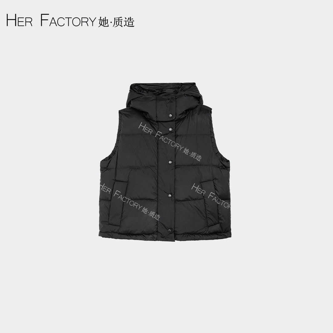 【深圳工厂直发】90白鹅绒短款简约连帽马甲羽绒外套  WGBLFF5670