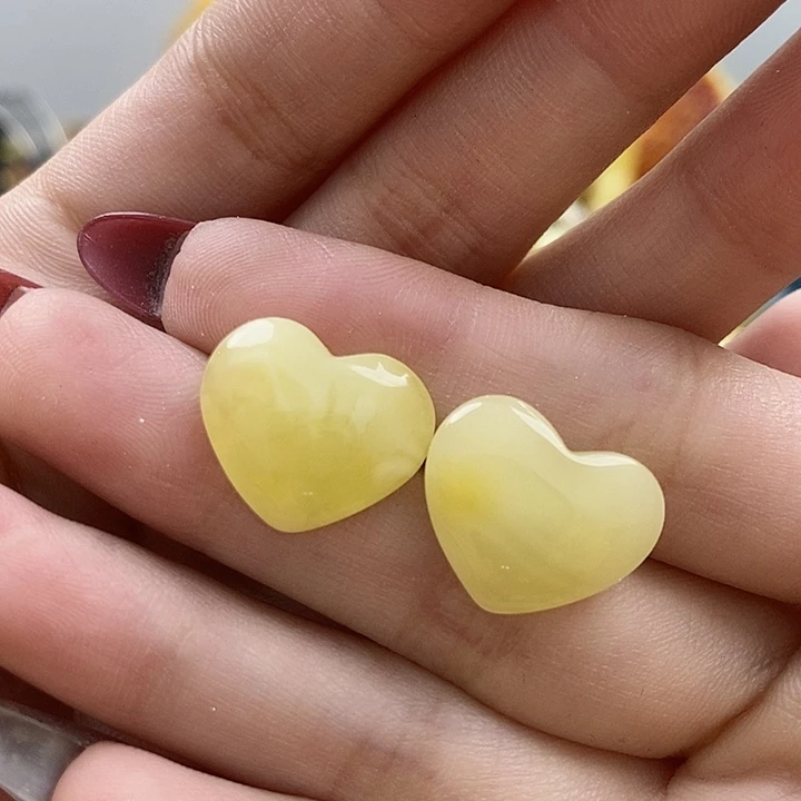 琥珀颈饰未镶嵌耳环