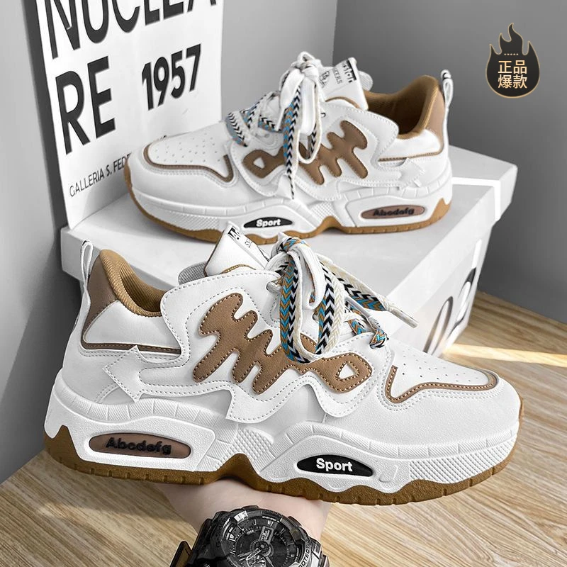 断码老爹鞋男ins潮夏季百搭春季小众休闲板鞋男生运动增高面包鞋