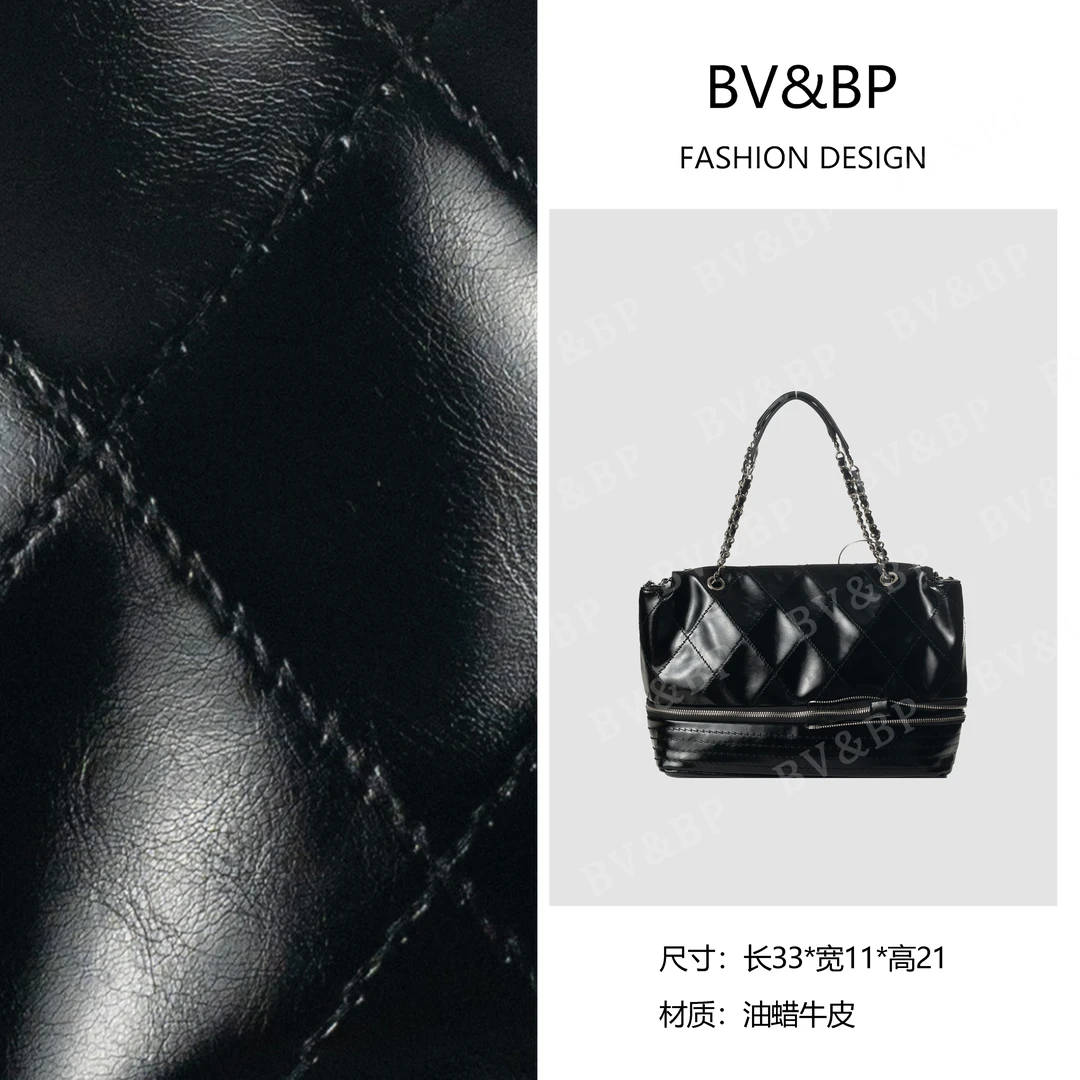 BV&BP· 原创设计 真皮高定手提单肩包  BV5422-纯黑