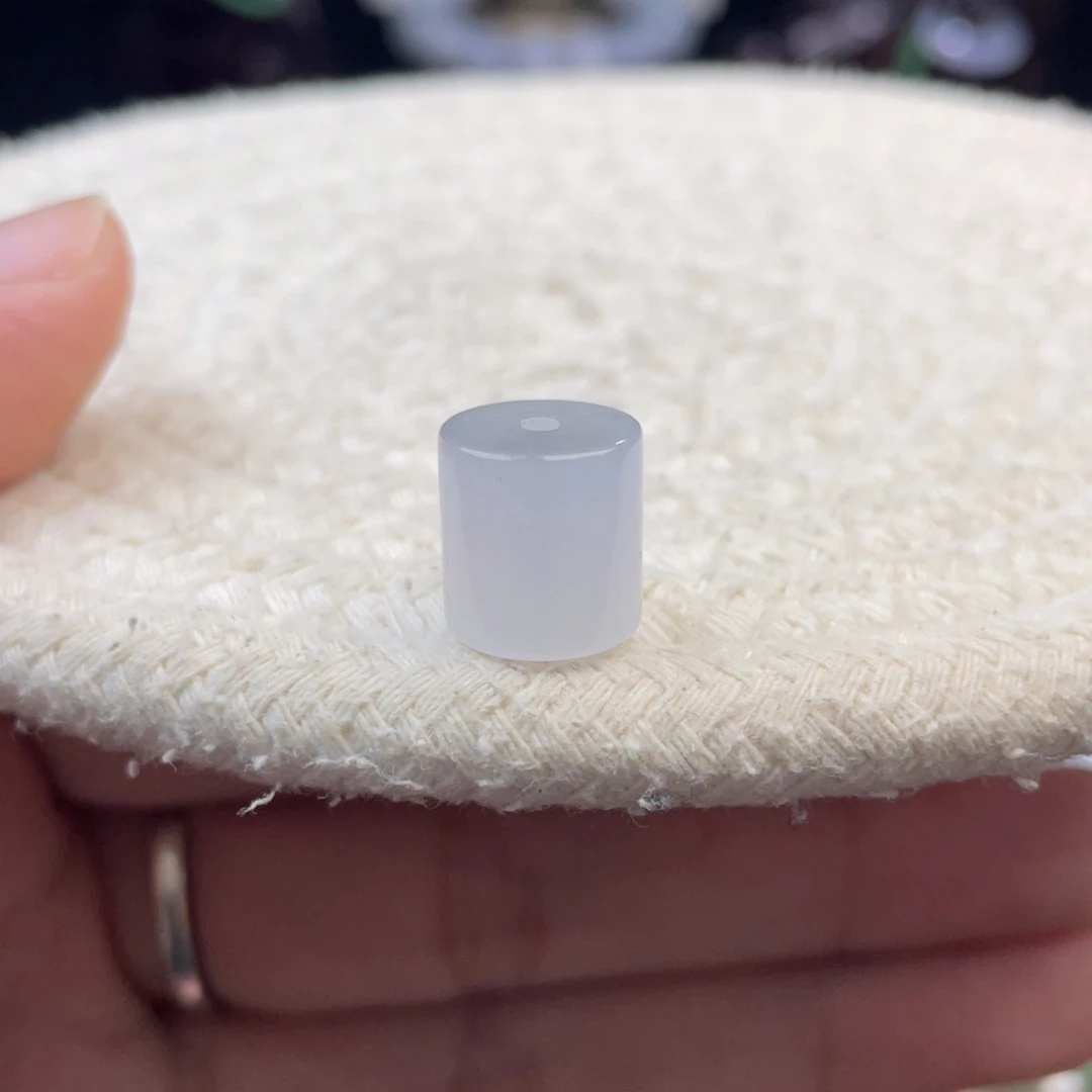 散珠翡翠特色淡粉紫桶珠卡10.4-10.8mm