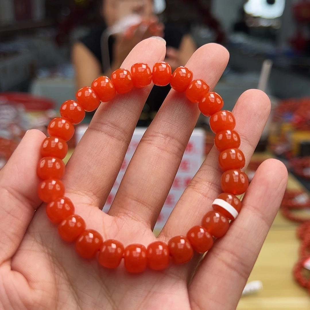 南红玛瑙8mm单圈手串多样性发一未镶嵌