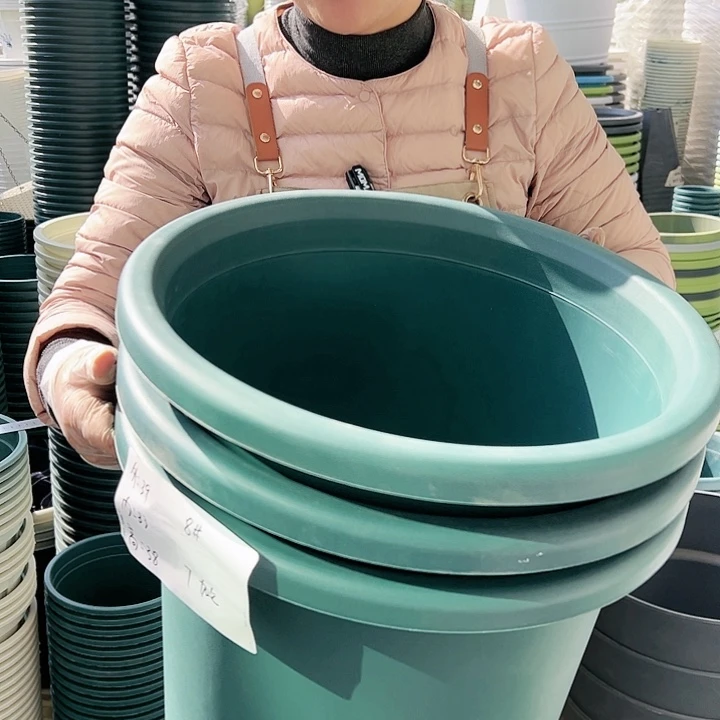 树脂四季盆8#墨绿色5个无托