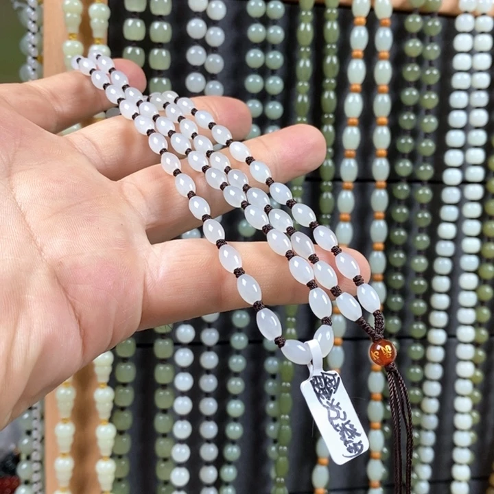 和田玉未镶嵌项链二*哥和田玉米珠项链