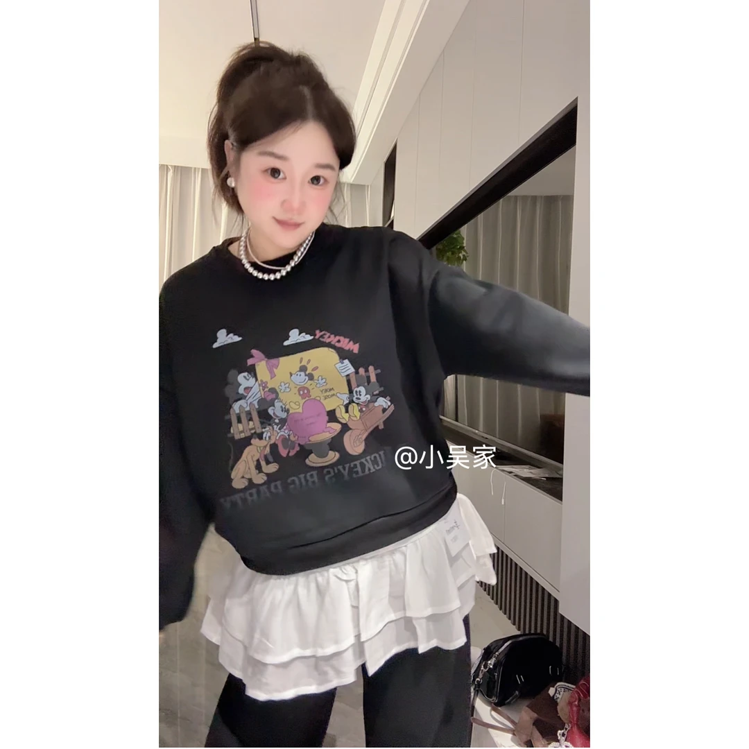 「小吴家」韩系秋冬新款加绒休闲两件套➕花边吊带减龄百搭穿搭