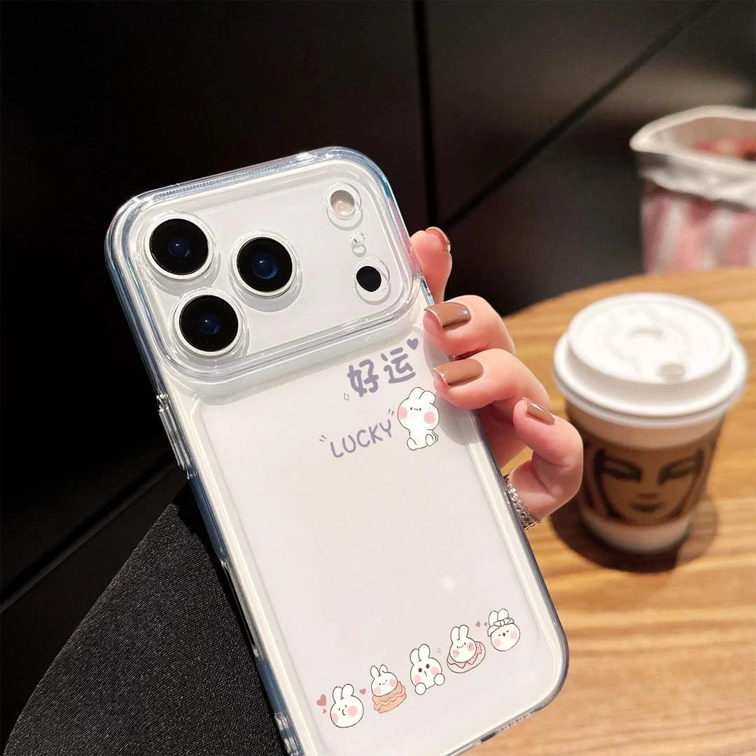 好运小兔适用iPhone17手机壳华为荣耀透明VIVO防摔OPPO小米17一加