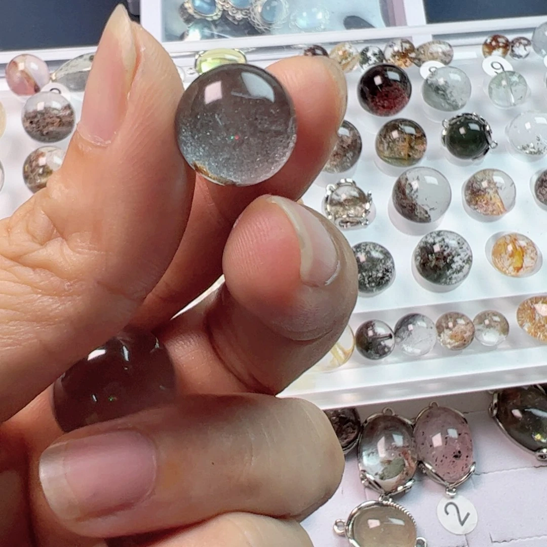 ˇ***镹水晶手链银S800镀金镶嵌