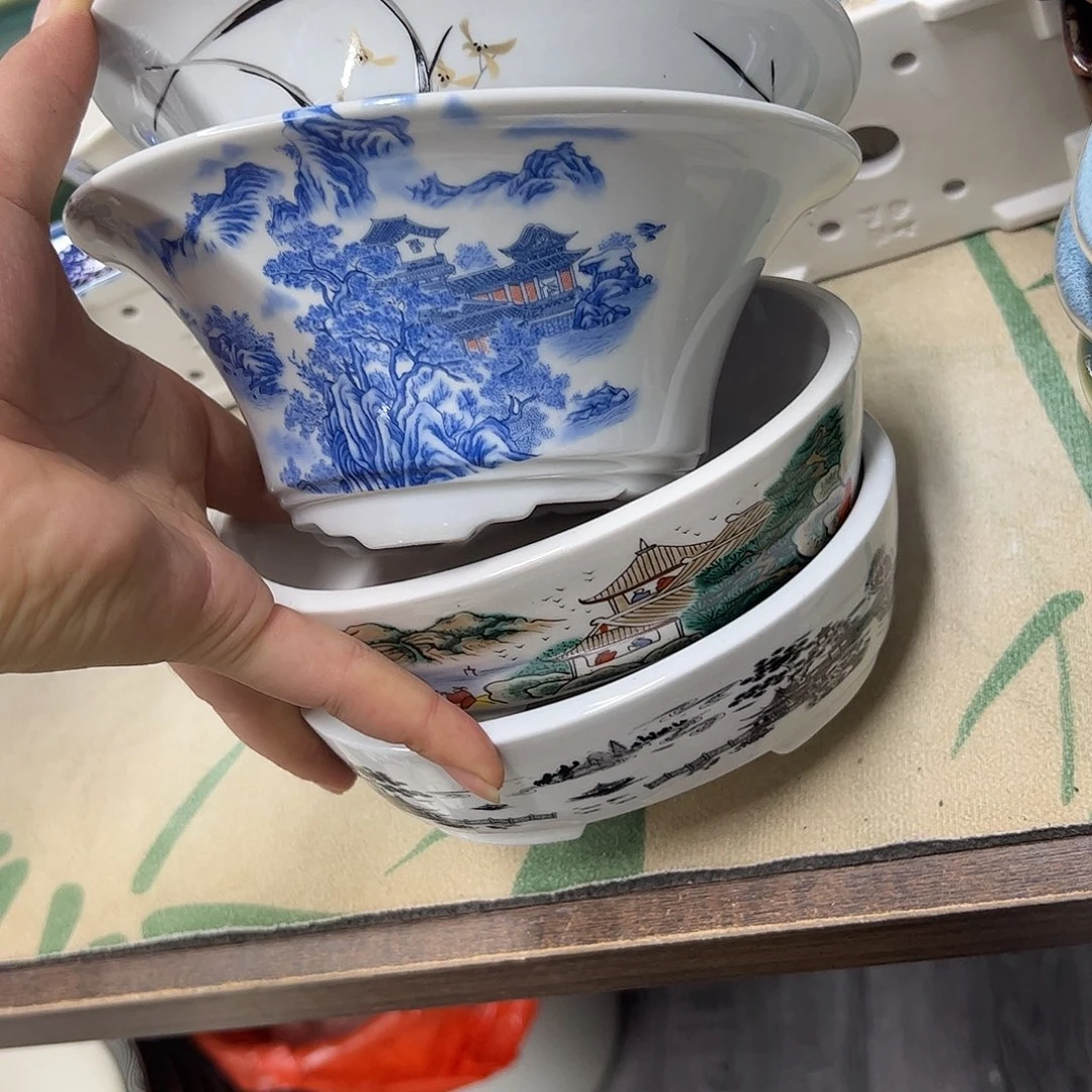 花盆紫砂134号瑕疵4个口不正处理介意勿拍