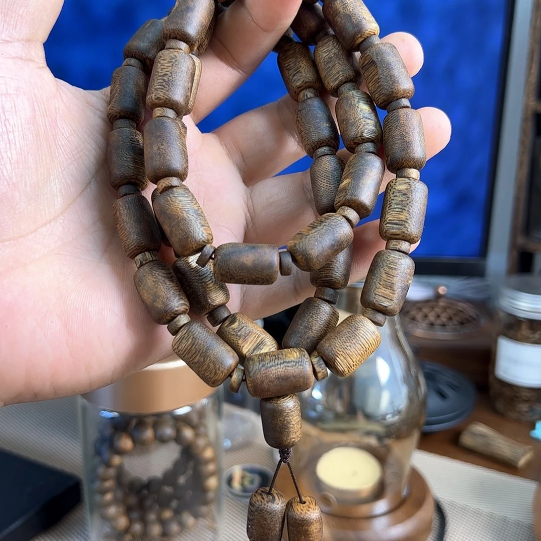 手串沉香汝湖金丝油53g版头多圈