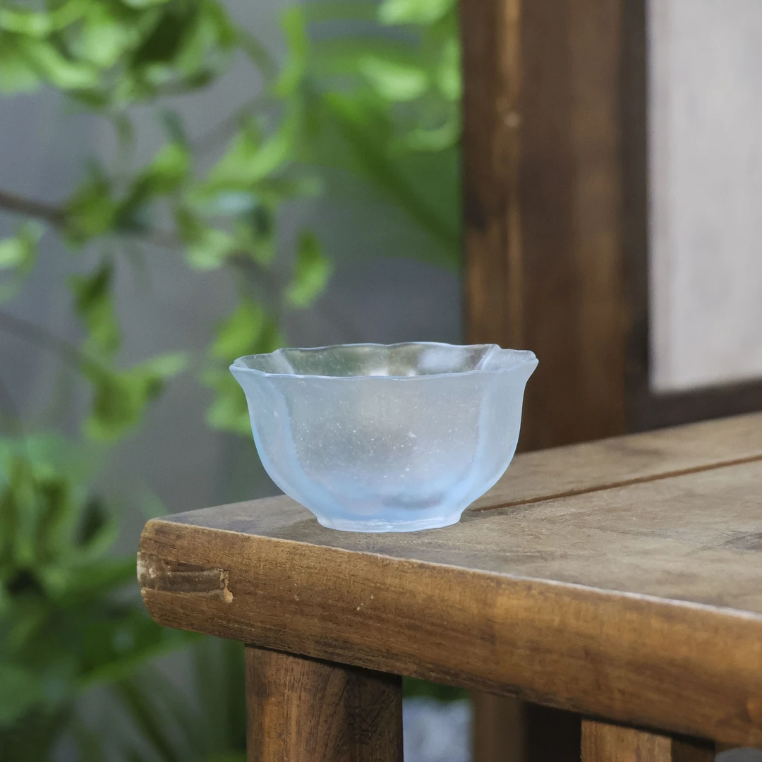 【陶珊居】冰透蓝琉璃-心缘堂琉璃-宝相杯（心缘0007）