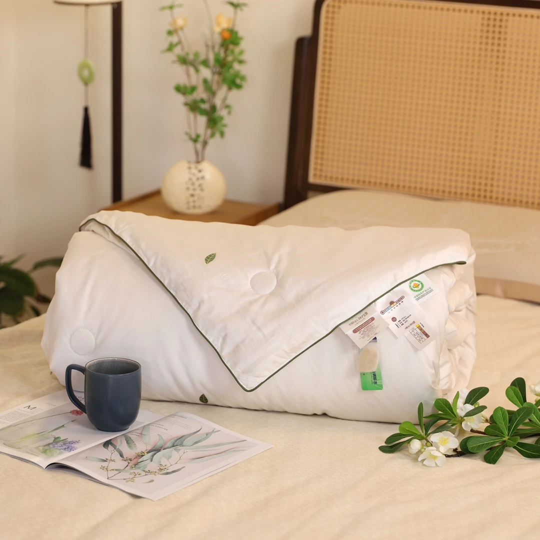 櫟丝御锦柞蚕丝高档蚕丝被柔软绣花冬被夏被家用送礼酒店 240402