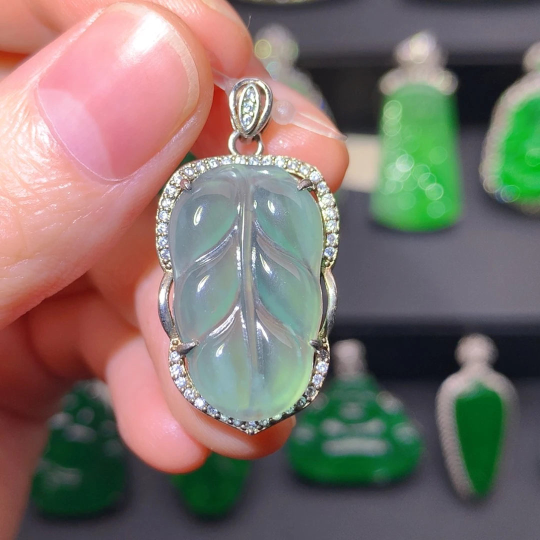 【闪购商品】翡翠银S925镶嵌吊坠(不含链)