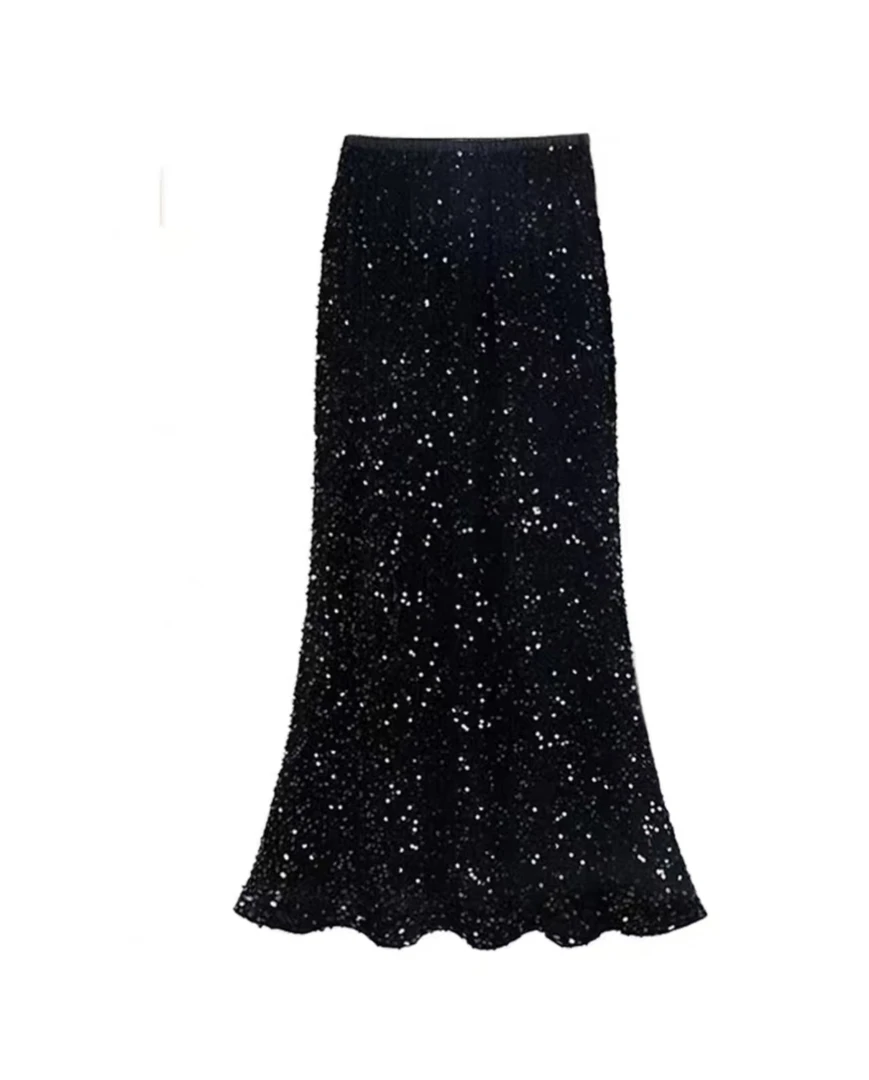 25461652【锦上添花】优雅精致橡筋腰半身长裙