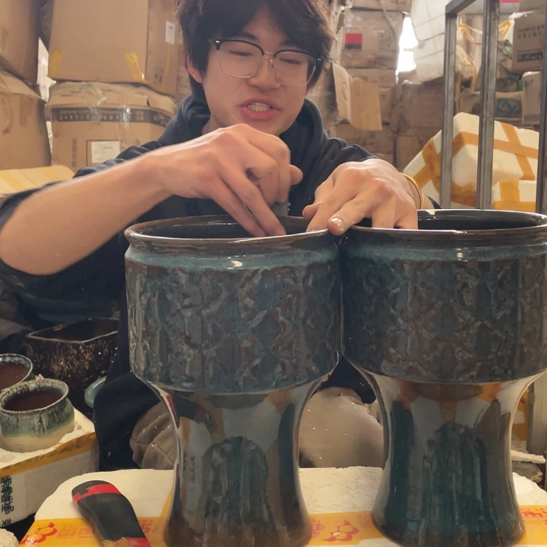 红陶宜兴紫砂花盆