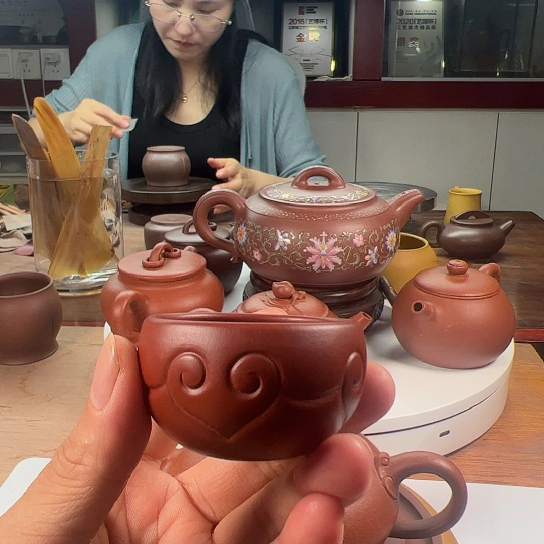 茶杯紫砂储国琴紫砂艺术仿古如意标