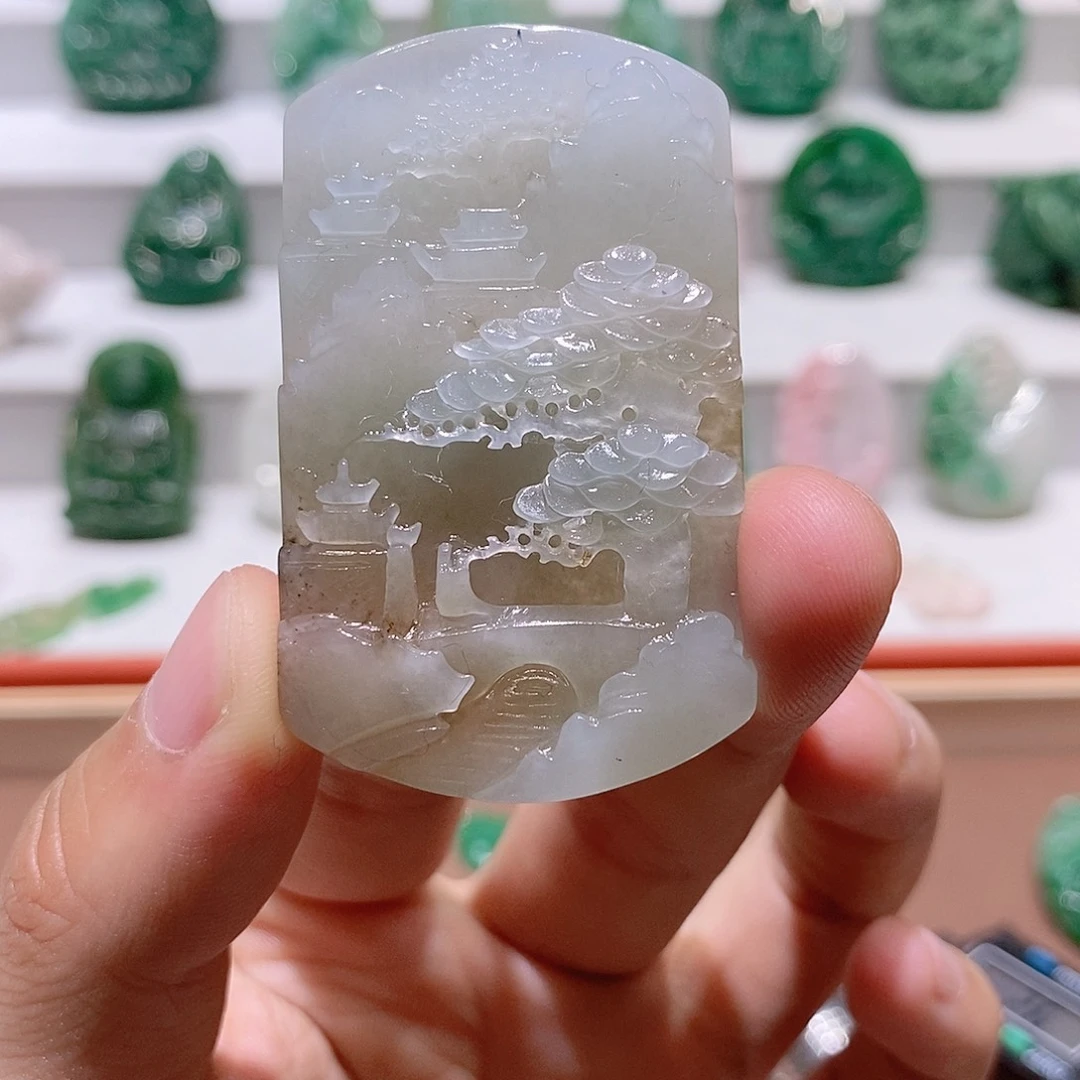 独山玉未镶嵌吊坠