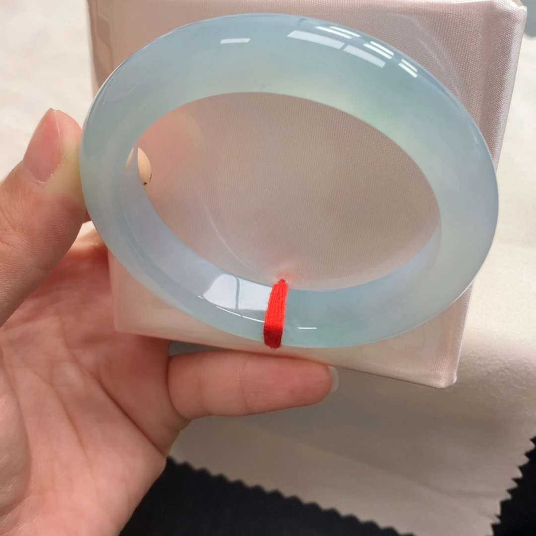 翡翠未镶嵌手镯22号56正完美治愈系蓝色必入不亏