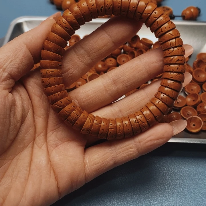 桃核手串饭碗12花皮色差44颗