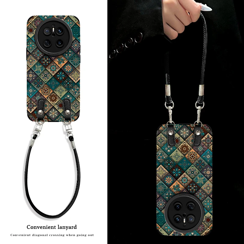 适用于华为mate70苹果vivo/华为oppo民族风印花手机壳网红个性新