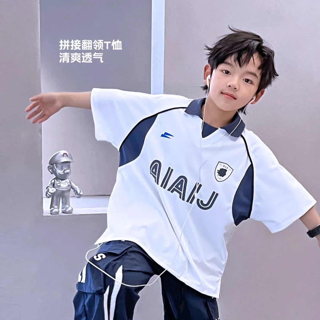 P男童POLO衫儿童夏季翻领短袖T恤中大童薄款休闲上衣 5058237O2