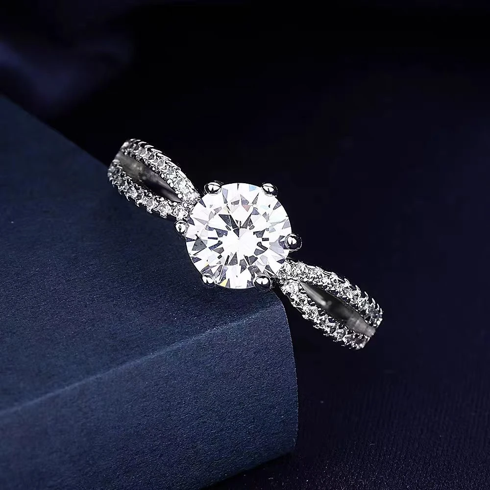 《高端定制》双排六爪女戒1.0CT