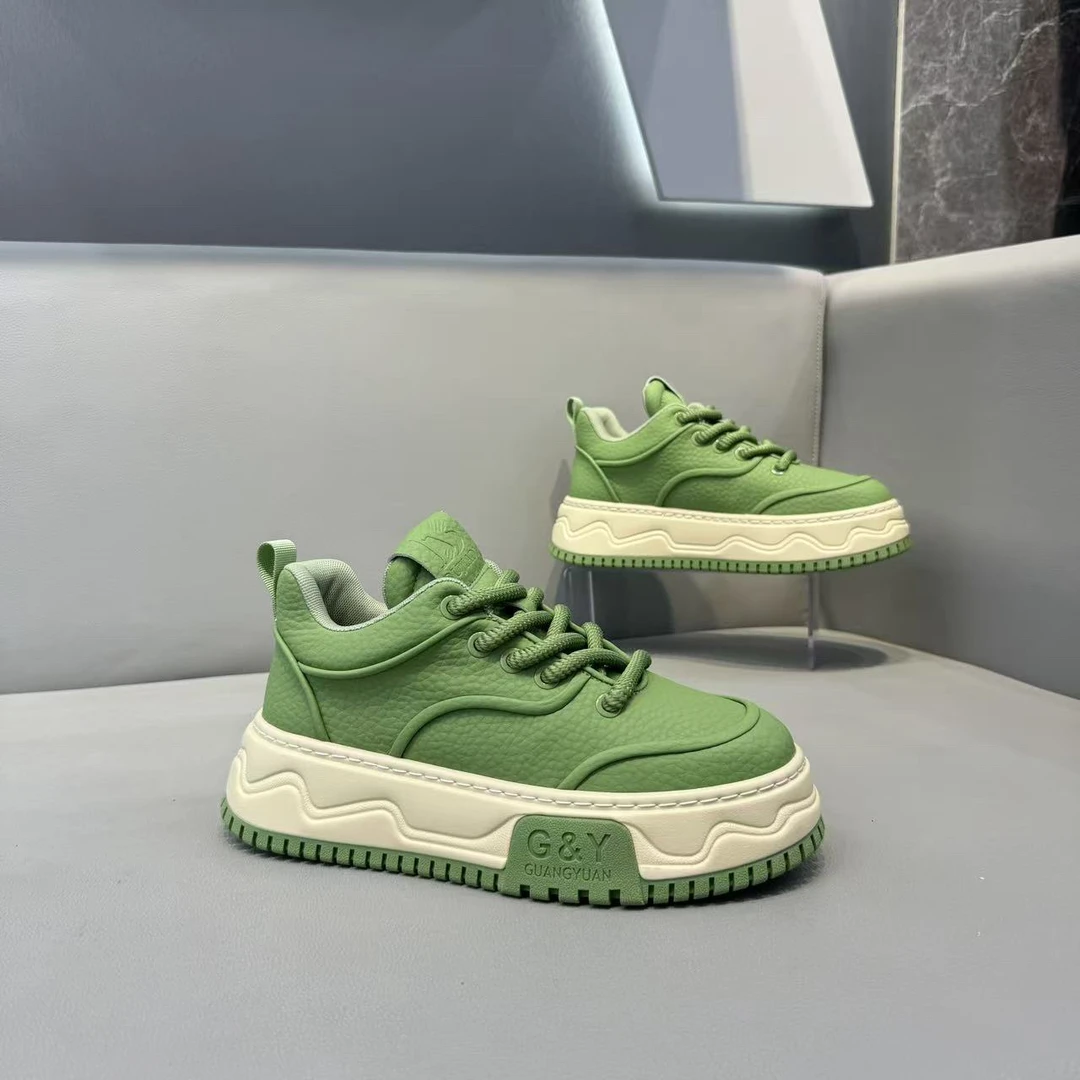 车缝线秋季厚底软底男鞋时尚休闲鞋增高低帮潮流鞋子运动