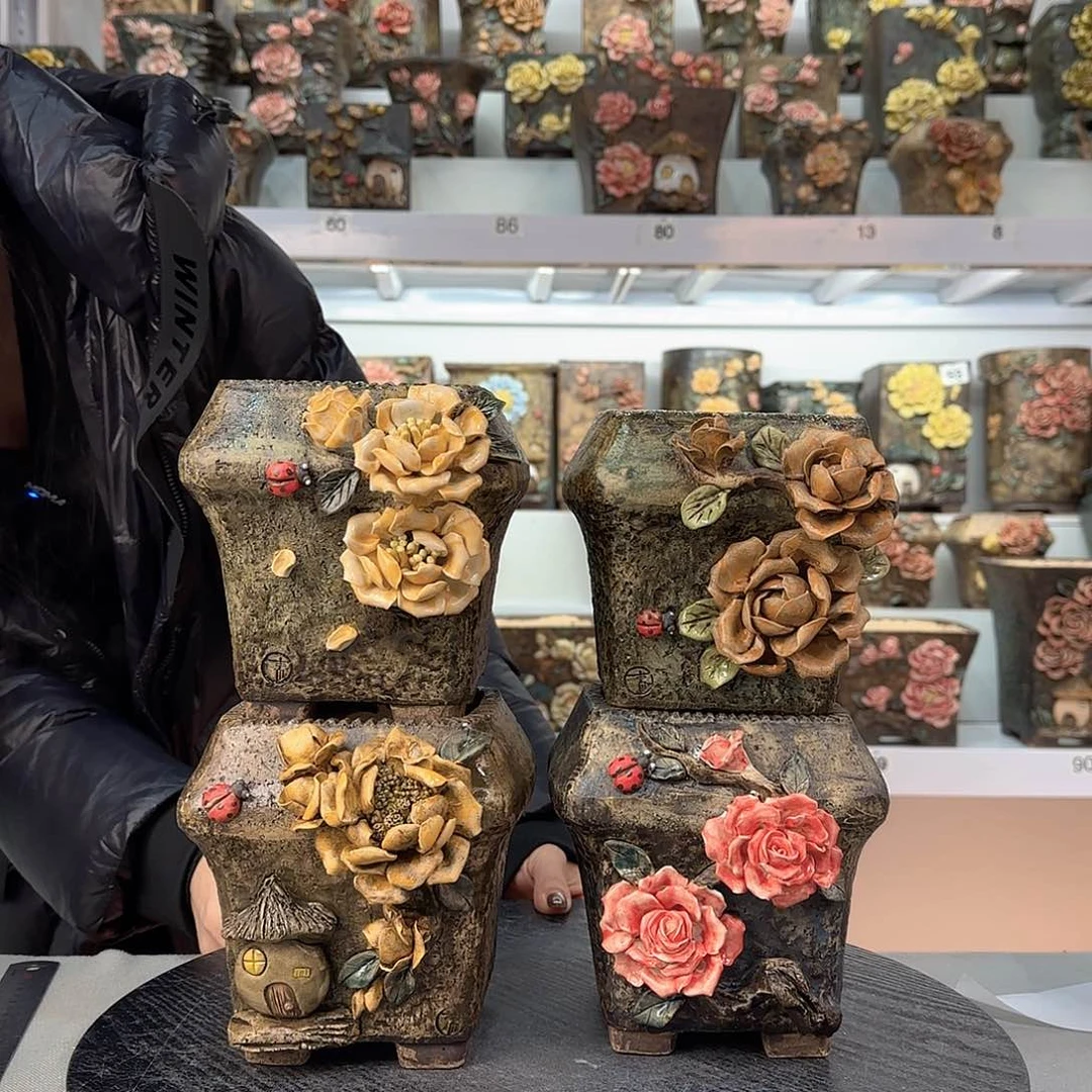 红陶皓****)青默花器花盆