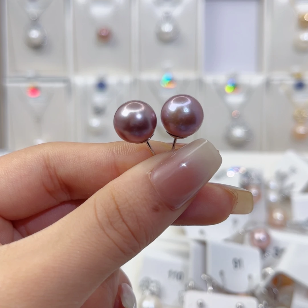 淡水珍珠耳饰银S925镶嵌