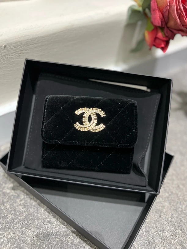 95新 Chanel/香奈儿 定金98新 丝绒黑色钱包