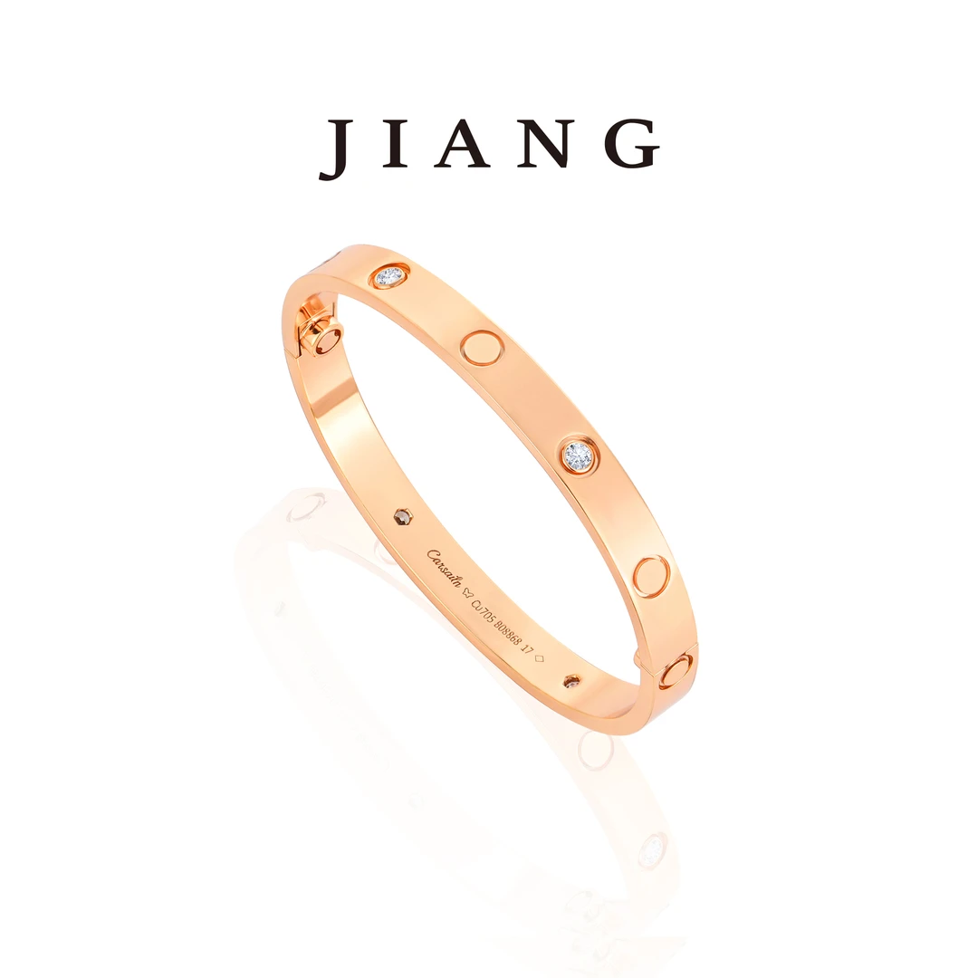铜合金合成锆石手镯 CNC精工 螺丝轻奢时尚气质百搭手镯 4348