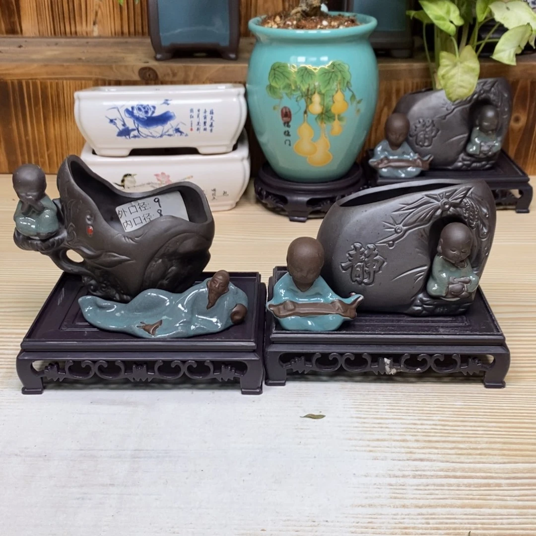 紫砂陶瓷花盆浮力