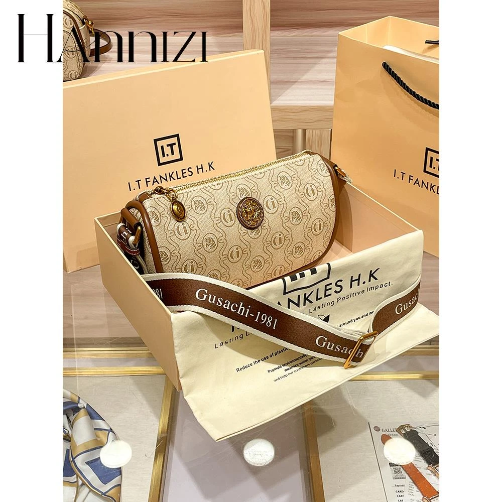 hannizi马鞍包包女2025高级时尚单肩包轻奢好看百搭宽肩带斜挎包