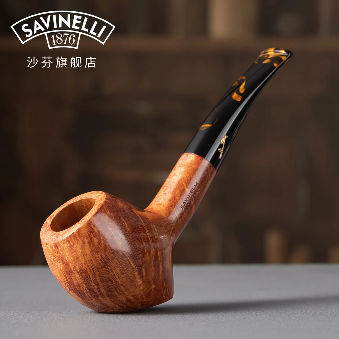 沙芬限量总裁签字GR6级自然色光面石楠木烟斗佳佳专属