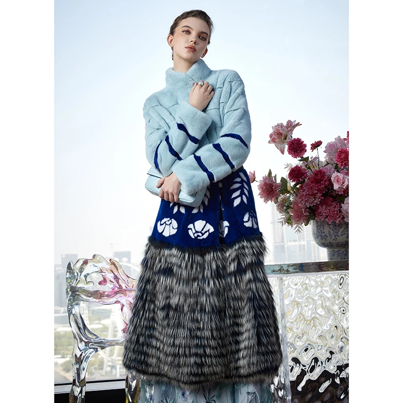 【荧蓝之蝶】2025新款貂皮大衣水貂皮草外套S20156