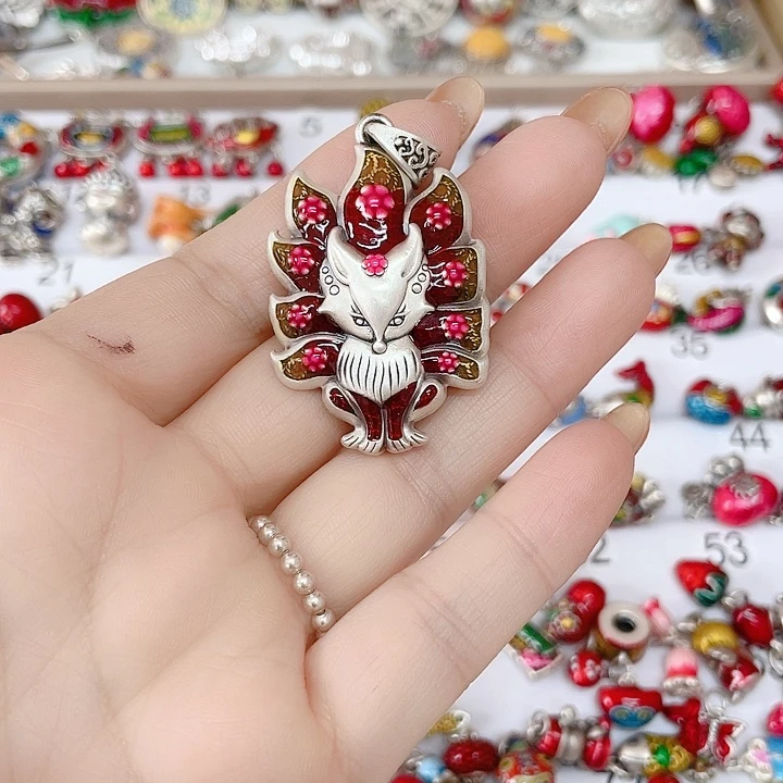 洁****足银珐琅彩足银吊坠