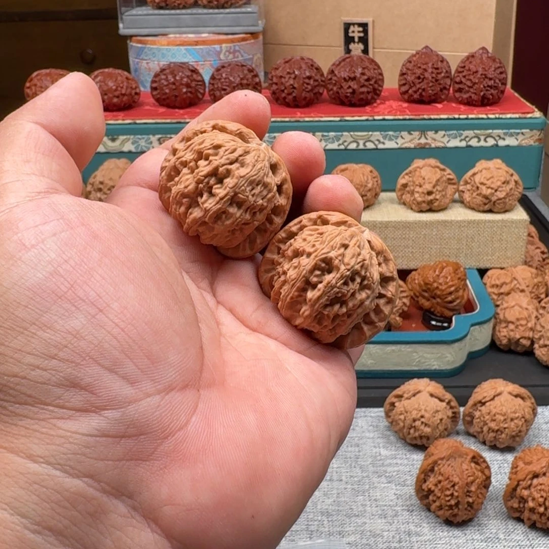 文玩核桃把件白狮子101602