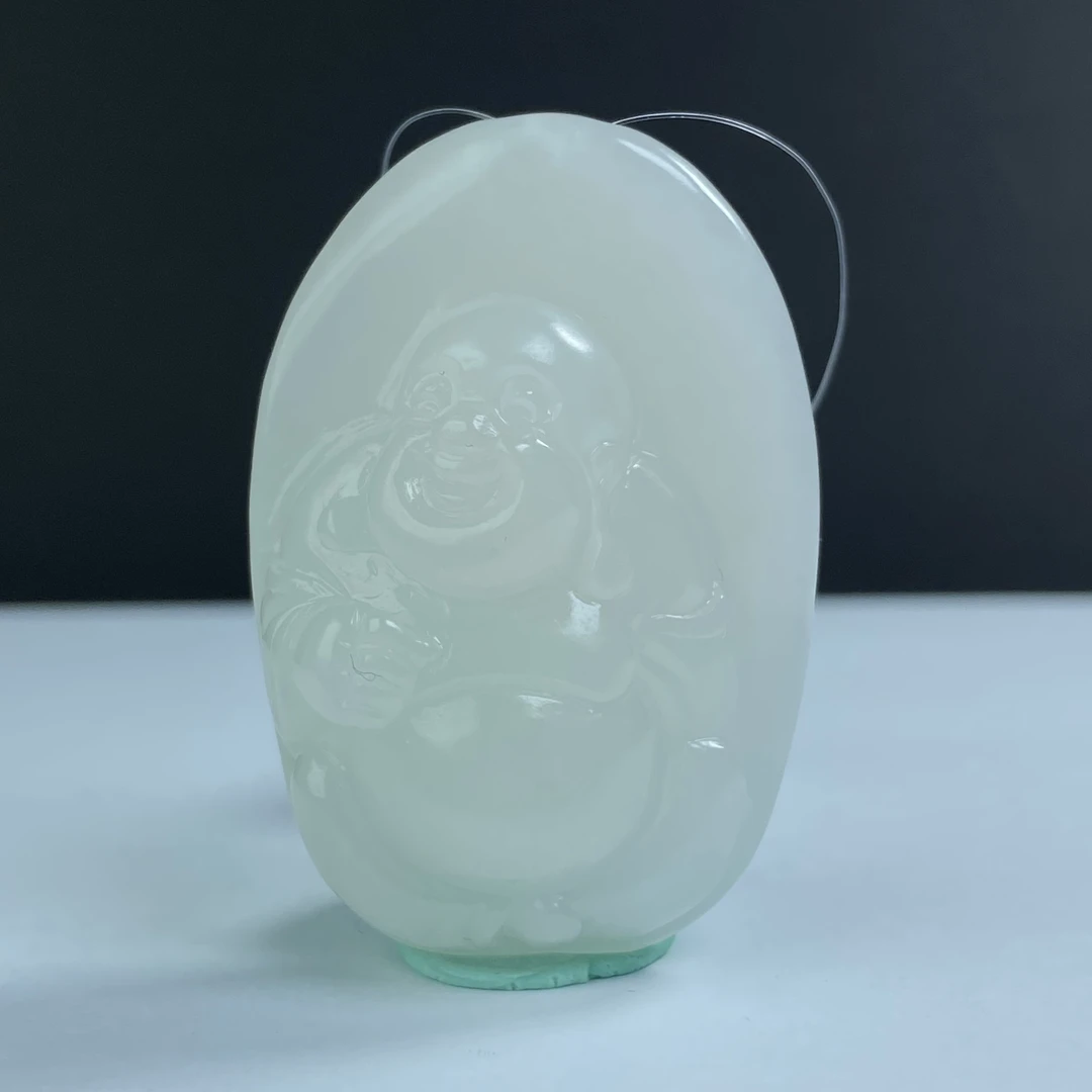 AH6087L 和田玉 佛笑迎财