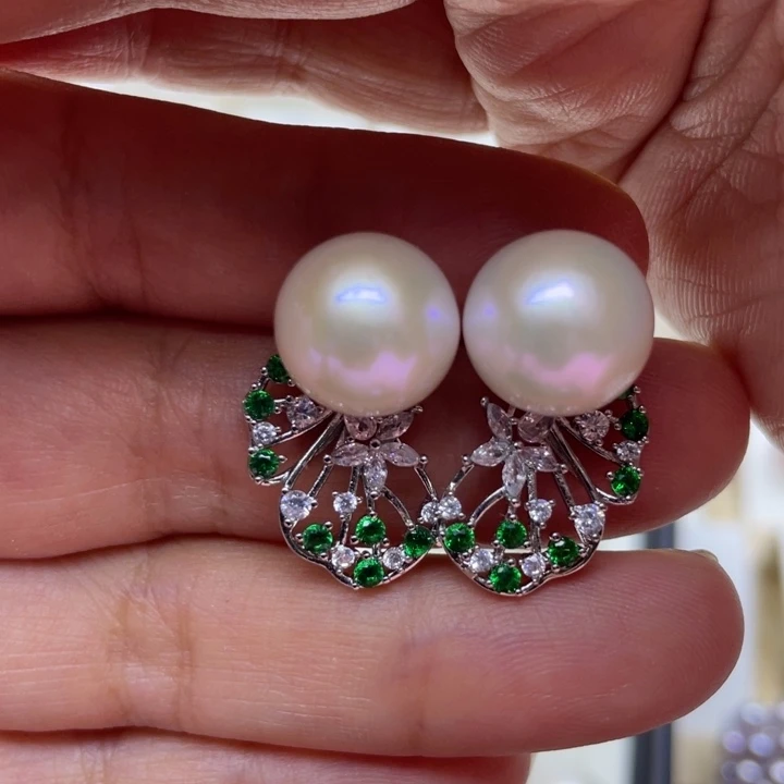 耳饰淡水珍珠银S925镶嵌