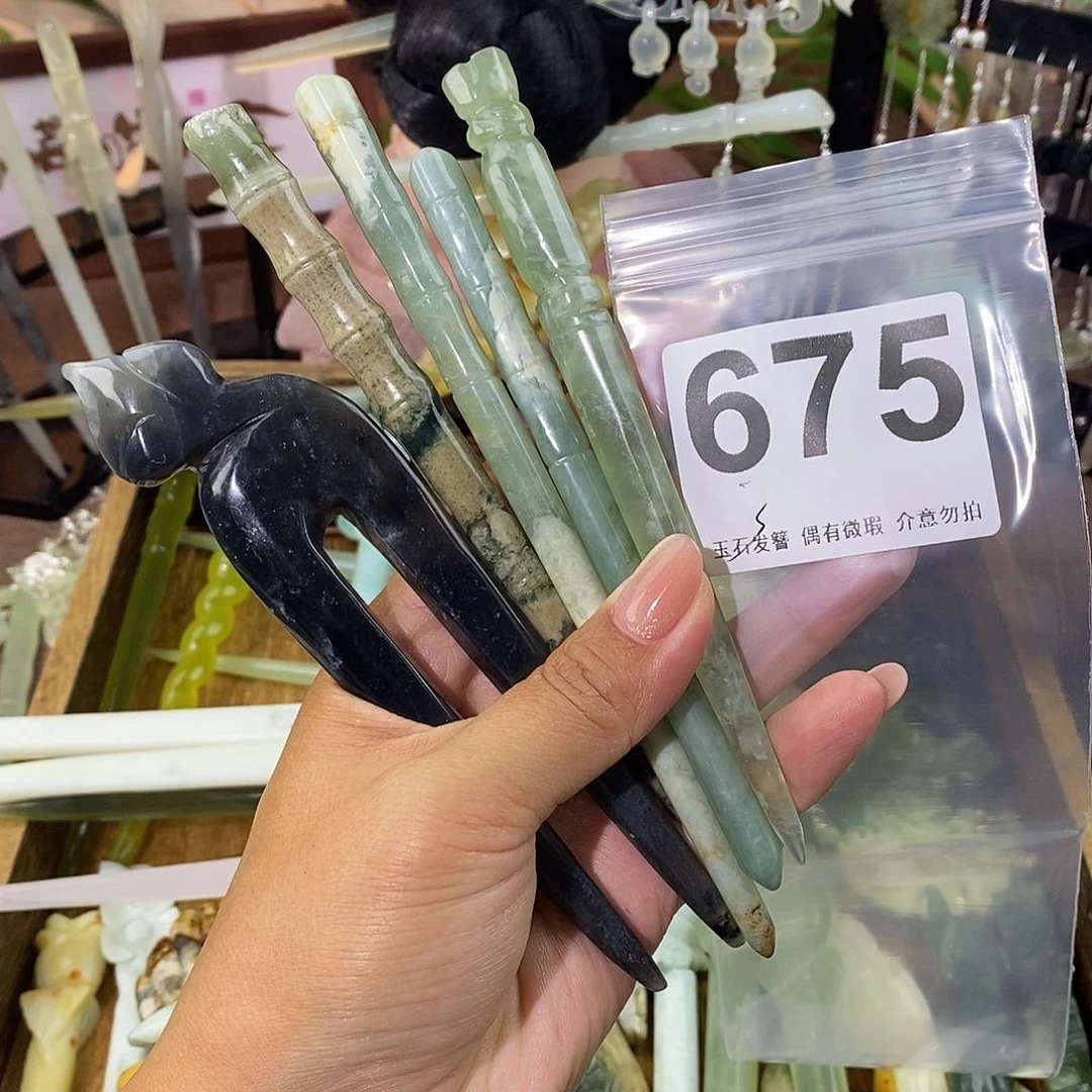 用***8蛇纹石玉未镶嵌发饰
