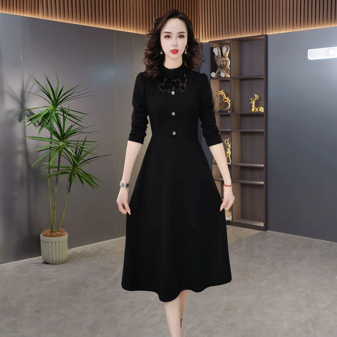 【QM直播专享】2025春季新款时尚气质减龄显瘦洋气收腰连衣裙M-4XL