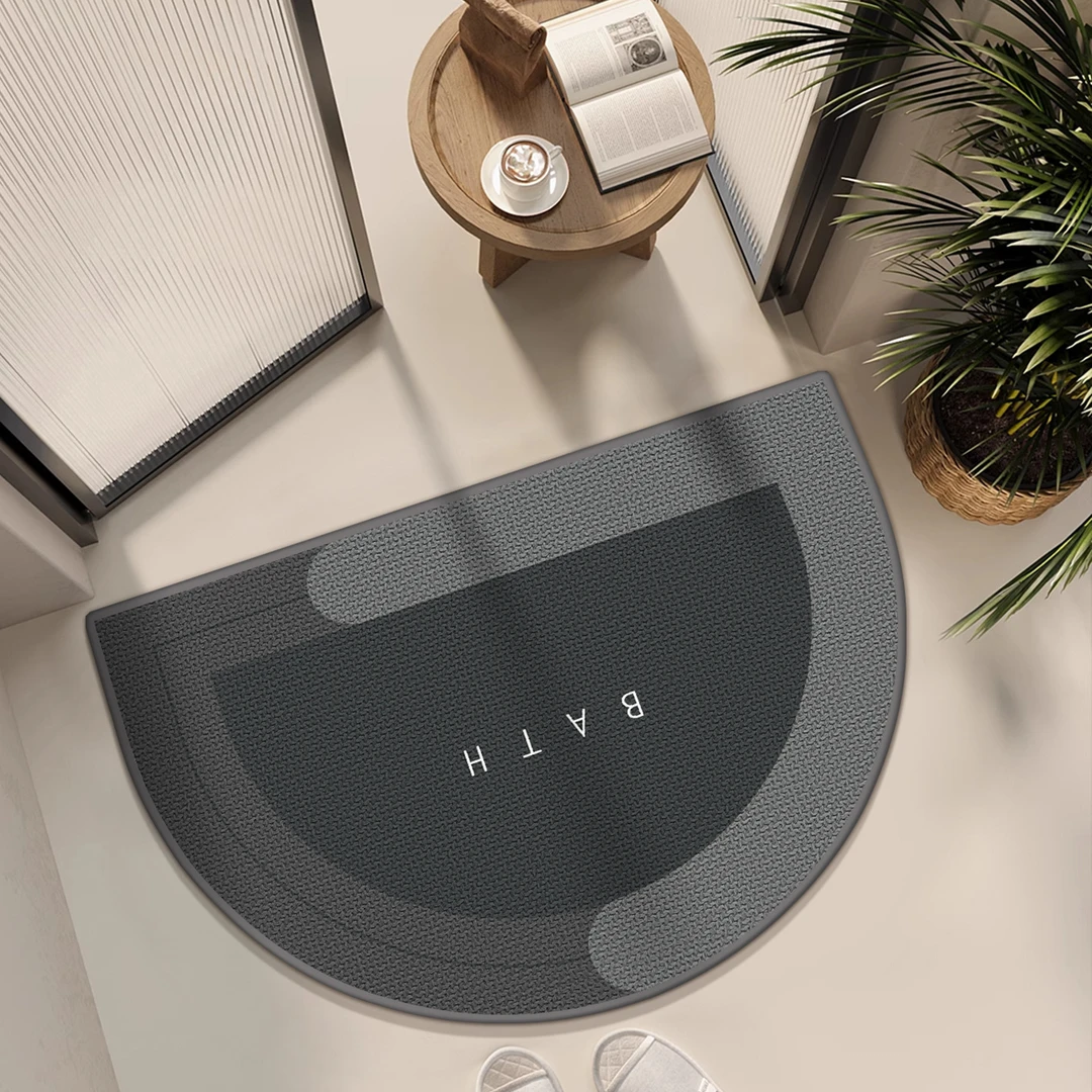 亚麻编织浴室地垫厕所门口地毯吸水速干耐脏卫生间防滑脚垫