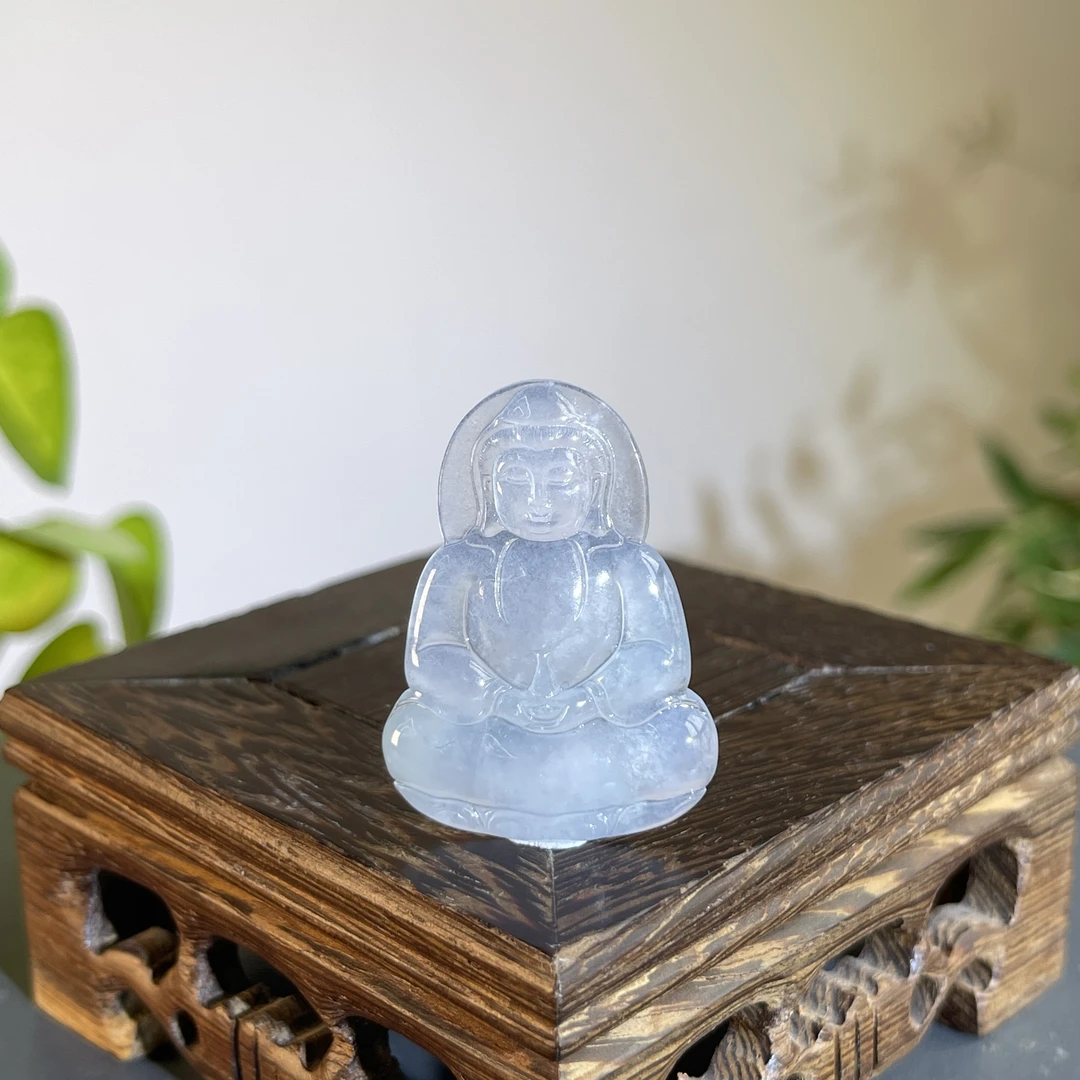 JXA23-244 天然翡翠缅甸A货 正装观音