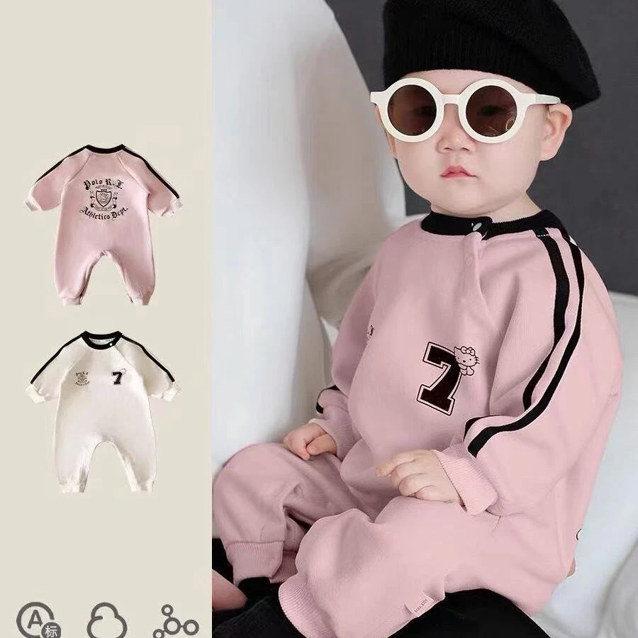 婴儿衣服春秋装男女宝宝连体衣满月百天可爱外出爬服哈衣