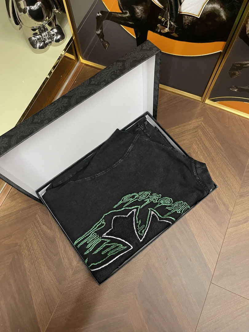 【高端潮牌】重磅厚款水洗高克重刺绣克家款百搭短袖327