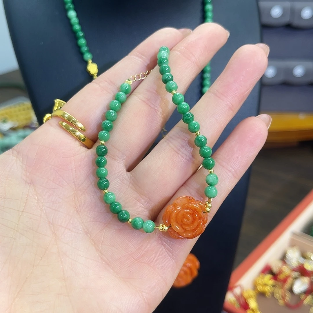 翡翠未镶嵌耳饰炸